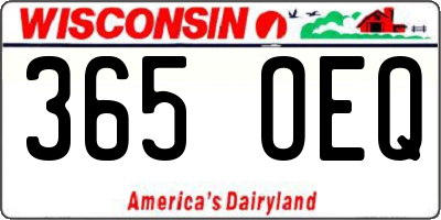 WI license plate 365OEQ