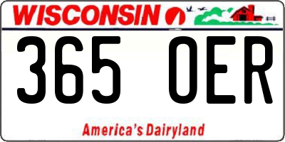 WI license plate 365OER