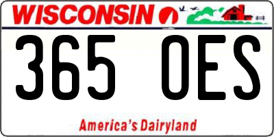 WI license plate 365OES