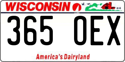 WI license plate 365OEX