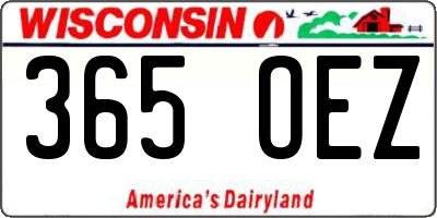 WI license plate 365OEZ