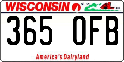 WI license plate 365OFB