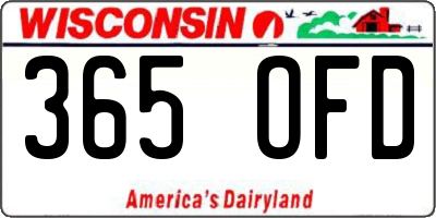 WI license plate 365OFD