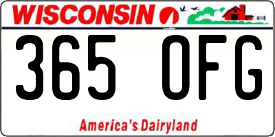 WI license plate 365OFG