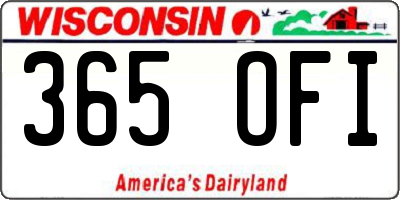 WI license plate 365OFI
