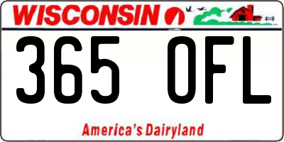 WI license plate 365OFL