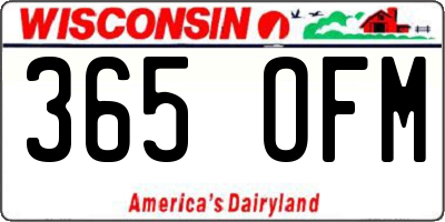 WI license plate 365OFM