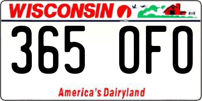 WI license plate 365OFO