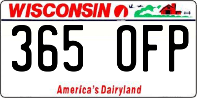 WI license plate 365OFP