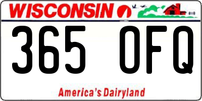 WI license plate 365OFQ