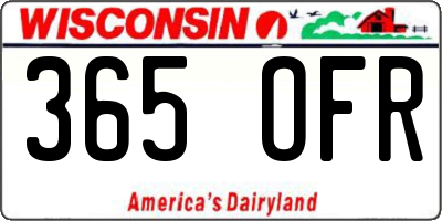 WI license plate 365OFR