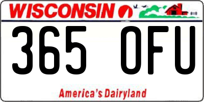 WI license plate 365OFU