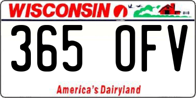WI license plate 365OFV
