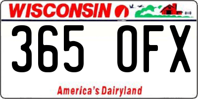 WI license plate 365OFX