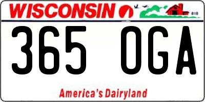 WI license plate 365OGA