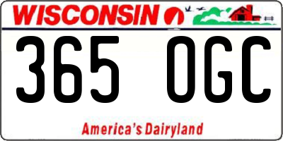 WI license plate 365OGC