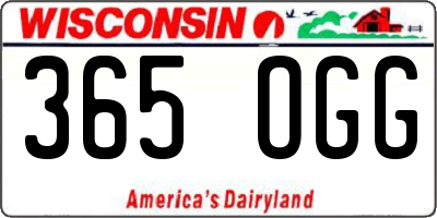 WI license plate 365OGG