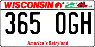 WI license plate 365OGH