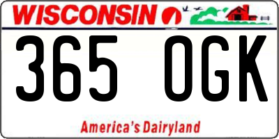 WI license plate 365OGK