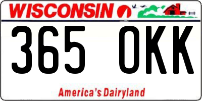 WI license plate 365OKK