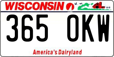 WI license plate 365OKW