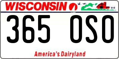 WI license plate 365OSO