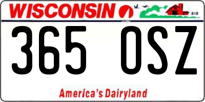 WI license plate 365OSZ