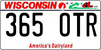 WI license plate 365OTR