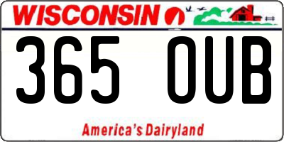 WI license plate 365OUB