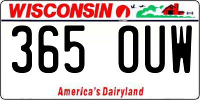 WI license plate 365OUW