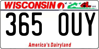 WI license plate 365OUY