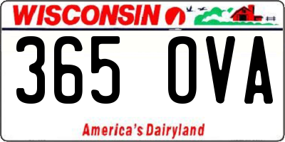 WI license plate 365OVA