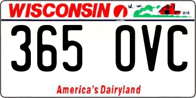 WI license plate 365OVC
