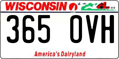 WI license plate 365OVH