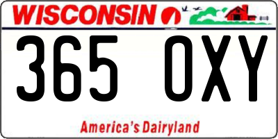 WI license plate 365OXY