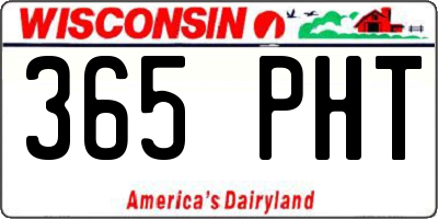 WI license plate 365PHT