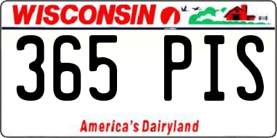 WI license plate 365PIS