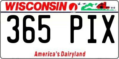 WI license plate 365PIX