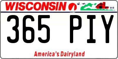 WI license plate 365PIY