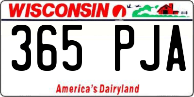 WI license plate 365PJA