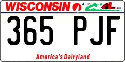 WI license plate 365PJF