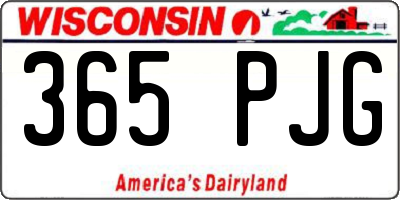 WI license plate 365PJG