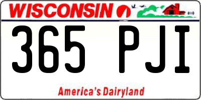 WI license plate 365PJI