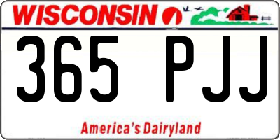 WI license plate 365PJJ