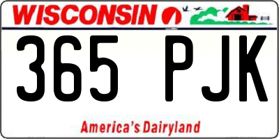 WI license plate 365PJK