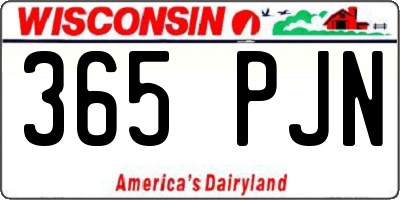 WI license plate 365PJN