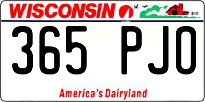 WI license plate 365PJO