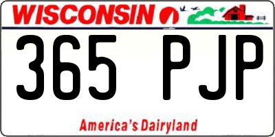 WI license plate 365PJP