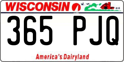 WI license plate 365PJQ