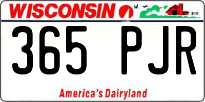 WI license plate 365PJR